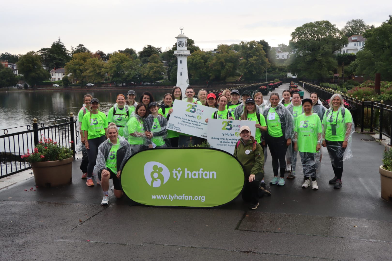 Ty Hafan's care team set off on their 25k for 25 years walk at Roath Park Lake